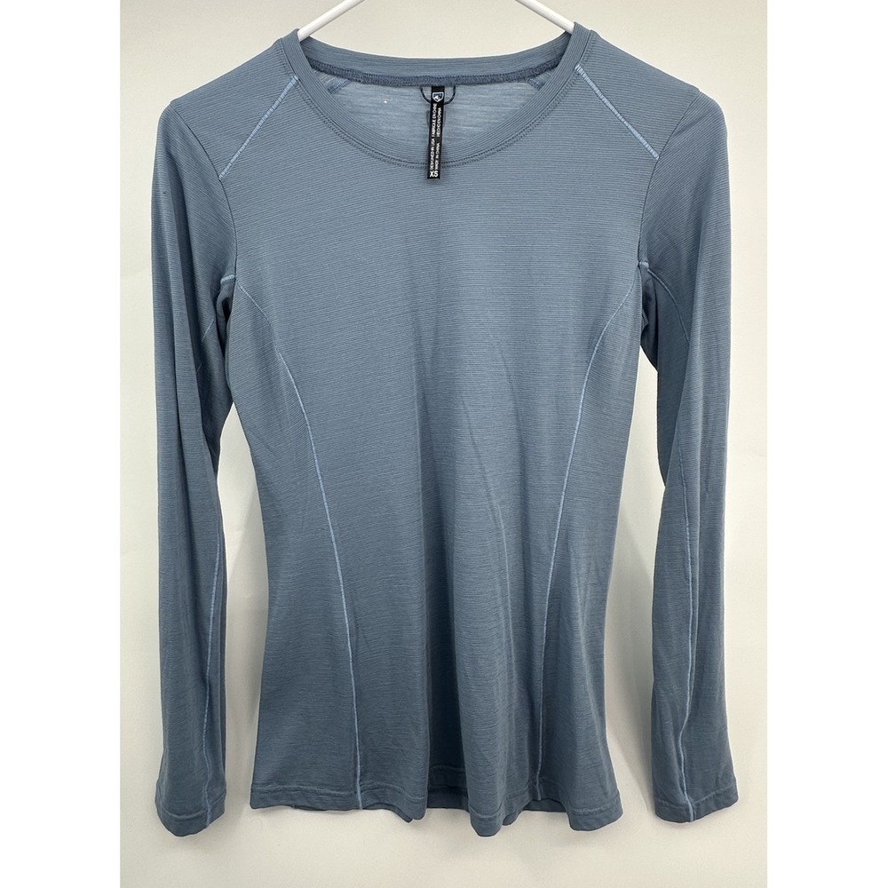 Kuhl Merino Wool Blend Long Sleeve T-Shirt Womens Size XS Baby Blue Baselayer